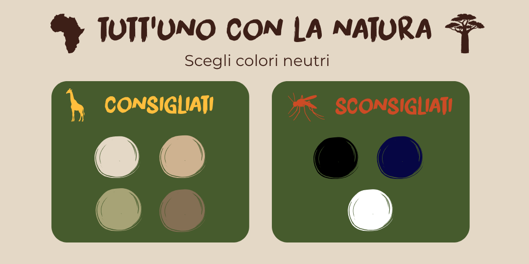 Colori consigliati e sconsigliati da indossare in un safari
